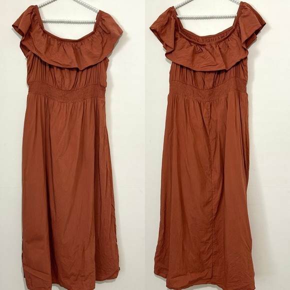 Old Navy Waist Defined Ruffle Off The Shoulder Smocked Maxi Dress SIZE XXL - Picture 2 of 6